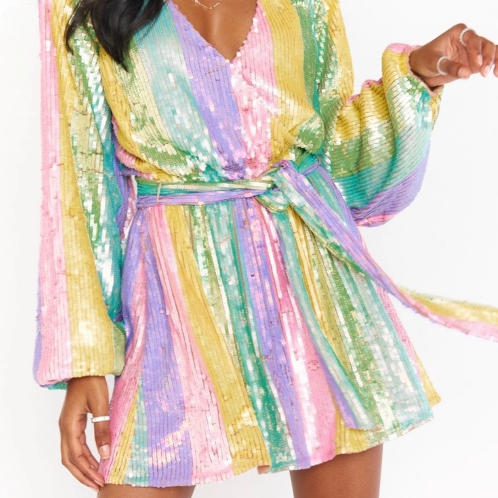 Show Me Your MuMu rainbow sequence dress